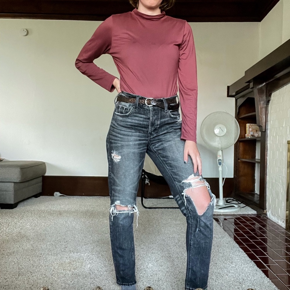 gaze mock-neck bodysuit